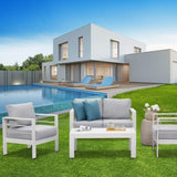 ZUN Wholesale Aluminum Double Two Seater Couch Modern Sofa White Furniture For Patio Outdoor W1828140152