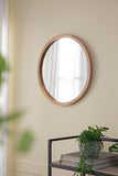 ZUN 20" x 20" Circle Wall Mirror with Wooden Frame, Wall Mirror for Living Room, Dining Room, Foyer, W2078124340