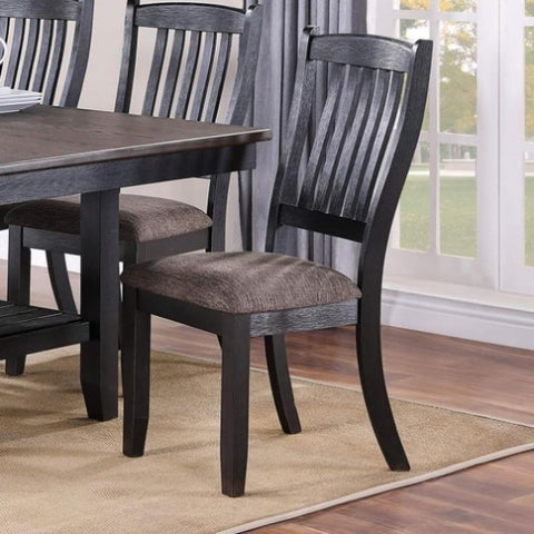 ZUN Dark Coffee Classic Wood Kitchen Dining Room Set of 2 Side Chairs Fabric upholstered Seat Unique B01183542