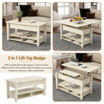 ZUN ON-TREND Lift Top Coffee Table, Multi-Functional Coffee Table with Open Shelves, WF314404AAK