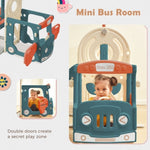 ZUN Kids Swing-N-Slide with Bus Play Structure, Freestanding Bus Toy with&Swing for Toddlers, Bus PP299290AAJ