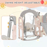 ZUN Toddler Slide and Swing Set 8 in 1, Kids Playground Climber Slide Playset with Basketball Hoop PP321361AAH