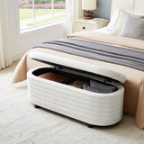 ZUN Multi-functional storage PU material sofa stool-White PU 25761460
