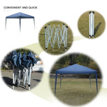 ZUN 3x 3m Practical Waterproof Right-Angle Folding Tent Blue 72965442