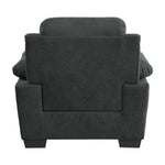 ZUN Plush Seating Chair 1pc Dark Gray Textured Fabric Channel Tufting Solid Wood Frame Modern Living B011122282
