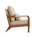 ZUN Modern Teddy Fabric Accent Chair,Oak Wood Frame Armchair for Living Room W1036119222