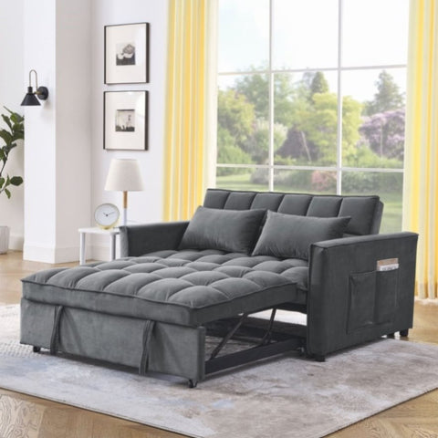 ZUN Sleeper Sofa, Convertible Sofa, Recliner, Bed, 3-in-1, 3-Position Adjustable Backrest, 2-Seater W1853126217