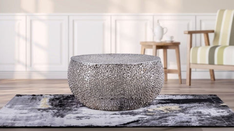 ZUN T3502-32 Round Coffee Table in Silver B009140727