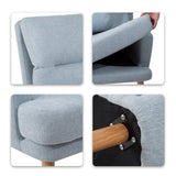 ZUN Accent Chair with Ottoman Set, Fabric Armchair with Wood Legs and Adjustable Backrest , Mid Century W109563101