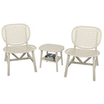 ZUN 3 Pieces Hollow Design Retro Patio Table Chair Set All Weather Conversation Bistro Set Outdoor Table W69167235