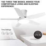 ZUN Indoor Low Profile Ceiling Fan with LED Light and Remote Control,Ultra Quiet Flush Mount Fan with 6 W113639944