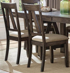 ZUN Brown Finish Side Chairs Set of 2pc Metal Banded Rivets Cotton Fabric Upholstered Dining Furniture B01143651