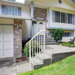 ZUN Handrails for Outdoor Steps, Iron Handrail Fits 2 Step, Transitional Handrail with Installation Kit, 39015734