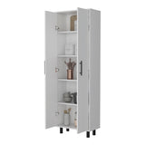 ZUN Fagan 2-Door 5-Shelf Kitchen Pantry White B062103264