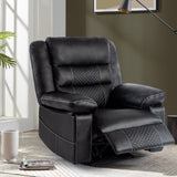 ZUN Breathable Leather Massage Recliner Chair, Manual Living Room Reclining Sofa W1692128249