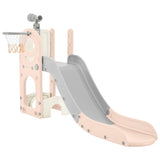 ZUN Kids Slide Playset Structure 5 in 1, Freestanding Spaceship Set with Slide, Telescope and Basketball PP321358AAH