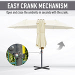 ZUN 14ft Patio Umbrella Double-Sided Outdoor Market Extra Large Umbrella with Crank, Cross Base for W2225142546