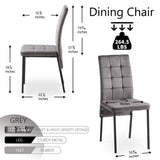 ZUN Grey Velvet High Back Nordic Dining Chair Modern Fabric Chair with Black Legs, Set Of 2 W116465077