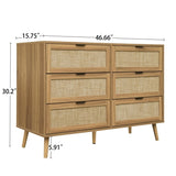 ZUN Modern 6 Drawer Dresser Wood Cabinet W68894715