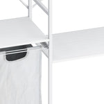 ZUN Portable Wardrobe Clothes Rack, Freestanding Clothing Rack with Bottom Mesh Storage Rack, W757134232