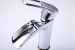 ZUN Bathroom Faucet Waterfall Bathroom Faucet Pop Up Drain Bathroom Sink Faucet,Faucet for Bathroom D5301CP