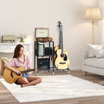ZUN Multifunction Guitar Stand with 3 USB Ports and 2 AC Outlets, and 2-Tier for Acoustic, Electric 63727498