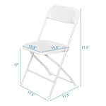 ZUN 4pcs Injection Molding Classic Garden Plastic Folding Chair White 80550806