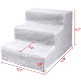 ZUN 3 Steps Pet Stairs for Dogs and Cats - white W2181P151675