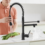 ZUN Commercial Kitchen Faucet with Pull Down Sprayer, Single Handle Single Lever Kitchen Sink Faucet W1932P155917