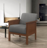 ZUN Durable Accent Chair 1pc Luxurious Gray Upholstery Plush Cushion Comfort Modern Living Room B011126017