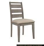 ZUN Weathered Gray Finish Rustic Style Dining Side Chair 2pc Set Upholstered Seat Transitional Framing B011P146398