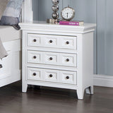 ZUN Transitional Style White Color Solid wood 1pc Nightstand Only Bedroom Furniture Bedside Table Round B011140213