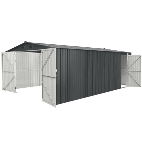ZUN Outdoor Storage Shed 20x13 FT, Metal Garden Shed Backyard Utility Tool House Building with 2 Doors W1895109583