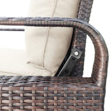 ZUN Outdoor Recliner, Automatic Adjustable Wicker Lounge Recliner Chair with Comfy Thicken Cushion, All W1889109401