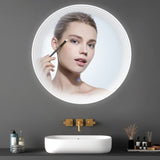 ZUN 30 Inch Switch-Held Memory LED Mirror, Wall-Mounted Vanity Mirrors, Bathroom Anti-Fog Mirror, W99967545