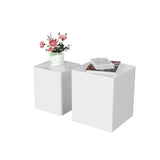 ZUN Upgrade MDF Nesting table side table coffee table end table for living room,office,bedroom White,set W87665723