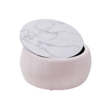 ZUN End Table with Storage, Round Accent Side Table with Removable Top for Living Room, Bedroom,Pink W87667311