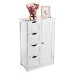ZUN Single Door Bathroom Storage Cabinet with 4 Drawers White 89838254