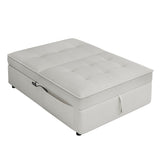 ZUN 4-in-1 Sofa Bed, Chair Bed, Multi-Function Folding Ottoman Bed with Storage Pocket and USB Port for WF309305AAB