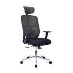 ZUN Techni Mobili High Back Executive Mesh Office Chair with Arms, Lumbar Support and Chrome Base, Black RTA-1010-BK