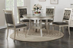 ZUN Round Dining Table Silver / Grey Finish Rubber wood Frame Center Glass Top Dinette Table HS00F2428-ID-AHD