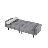 ZUN Convertible Futon Sofa Bed, Adjustable Couch Sleeper, Modern Fabric Linen Upholstered Futon Sofa bed W1123104797