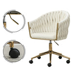 ZUN Modern home office leisure chair with adjustable velvet height and adjustable casters W1521134898
