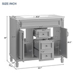 ZUN 36'' Bathroom Vanity without Top Sink, Cabinet only, Modern Bathroom Storage Cabinet with 2 Soft WF305078AAE