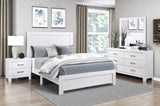 ZUN Modern White Finish 1pc Nightstand of 2x Drawers Black Hardware Wooden Bedroom Furniture B011P146407