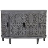 ZUN U-Style Accent Storage Cabinet Sideboard Wooden Cabinet with Antique Pattern Doors for Hallway, WF298818AAE