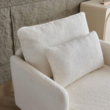 ZUN Modern Accent Chair, Sherpa Upholstered Cozy Comfy Armchair, Furry Reading Chair with Slim Armrest, W1765137417