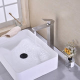 ZUN Single Handle Sink Brushed Nickel Vanity Bathroom Faucet, Basin Mixer Tap W928124228