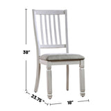 ZUN Set of 2 Padded Fabric Dining Chairs in Antique White and Light Gray B016P156285