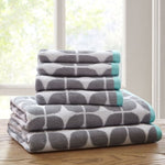 ZUN Cotton Jacquard Bath Towel 6 Piece Set B03596396